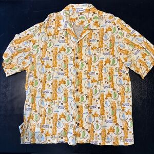 SHAG Josh Agle Disneyland Disney 40th Enchanted Tiki Room Aloha Shirt Used XXL
